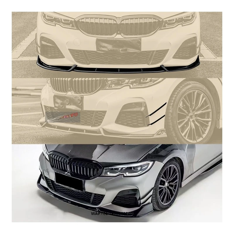 

New Yaochi 3 Series G20 Carbon Fiber Front Lip Wind Knife Bumper with Exhaust Cut-Outs Bolt-On Universal Fitment 1 Year Warranty