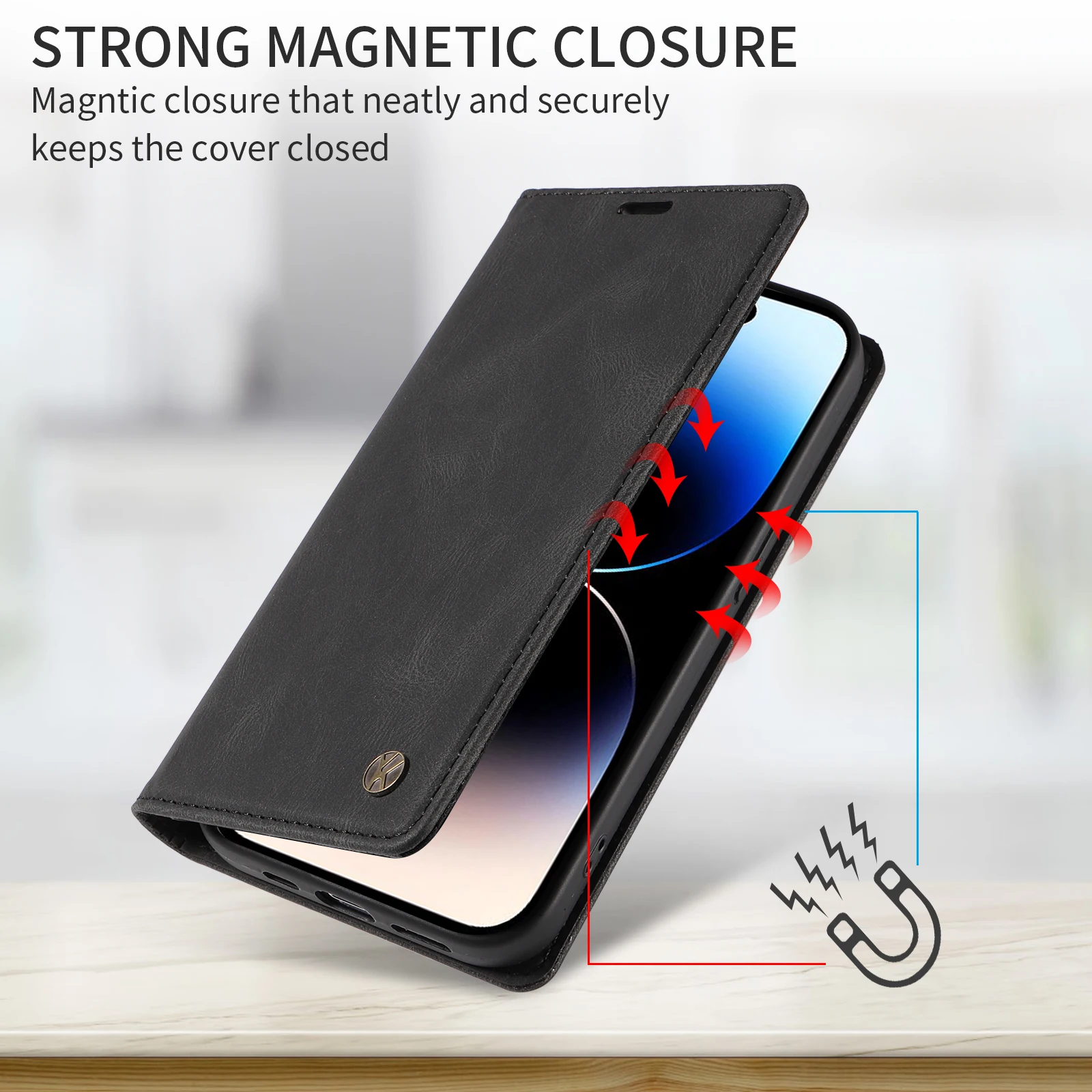 กระเป๋าสตางค์แม่เหล็กช่องใส่การ์ด RFID Blocking Flip สําหรับ Xiaomi 15 Pro 14T 5G 14 13 Ultra 13T 12 Lite 12T 11T 11i 10T M4 F4