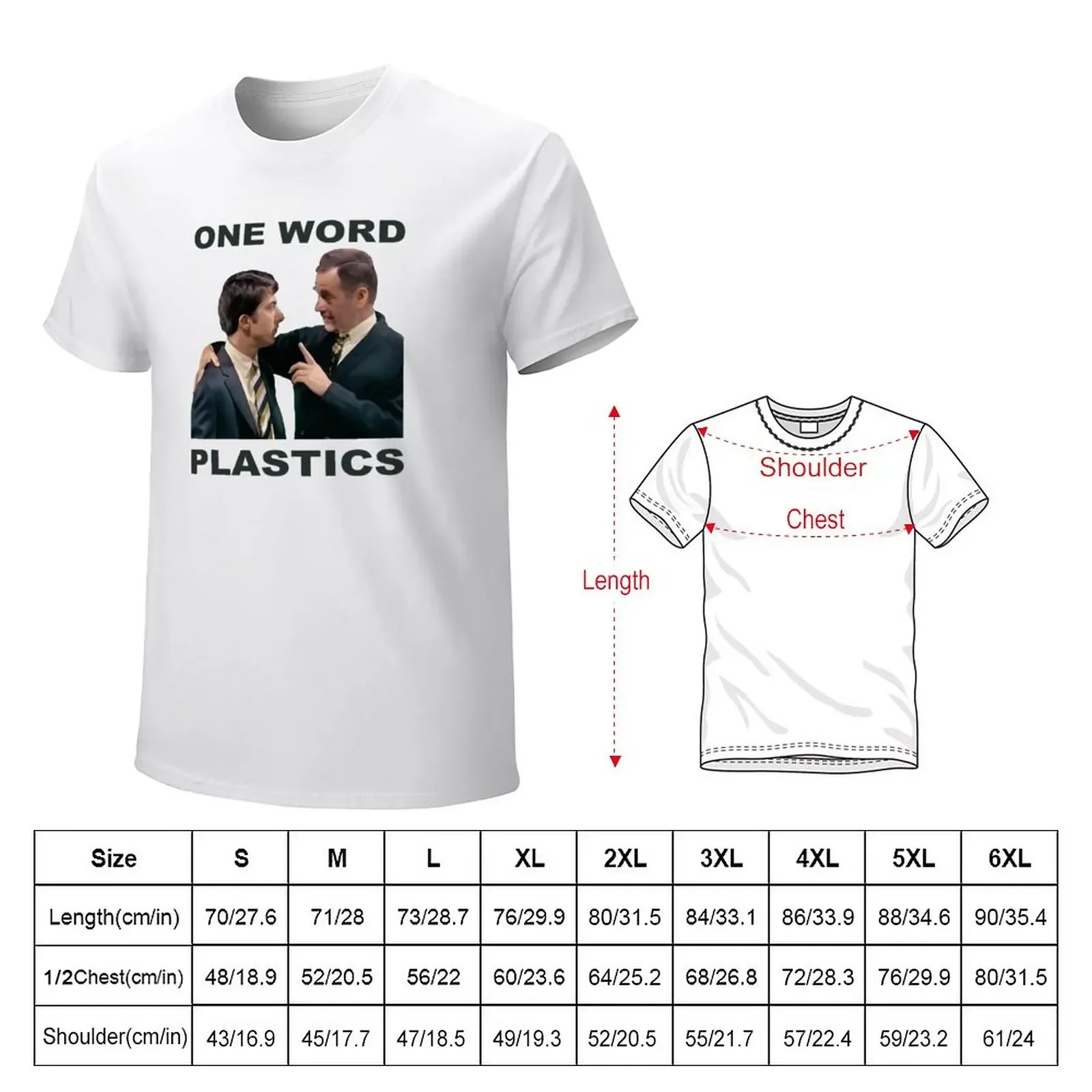 The Graduate - One Word. Plastics. (Color) T-Shirt Aesthetic clothing boys whites oversized mens graphic t-shirts pack