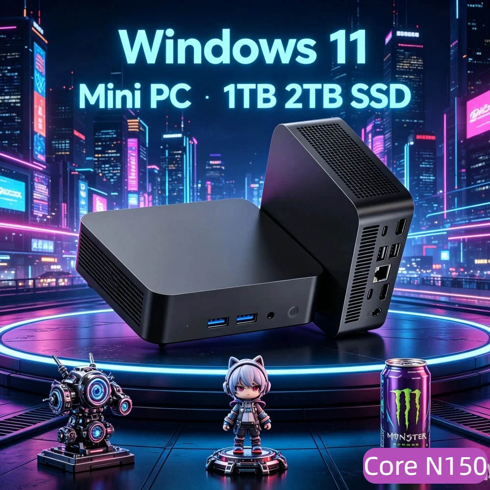 

Wonderful Core N150 Windows 11 Pro Mini PC 32GB RAM 1TB/2TB SSD WiFi6 BT5.2 4K HD Office Gaming PC 3 Years Warranty