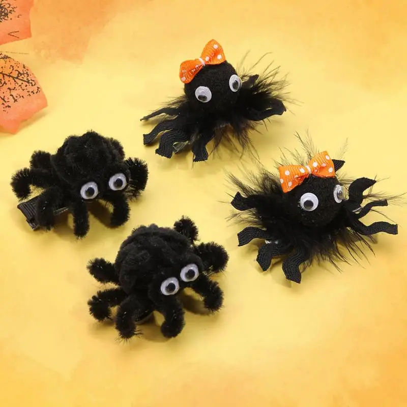 Halloween Spider Hair Clips For Baby Girls Cute Hairpins Barrettes Headdress Kids Halloween Party Decor Hair Accessories