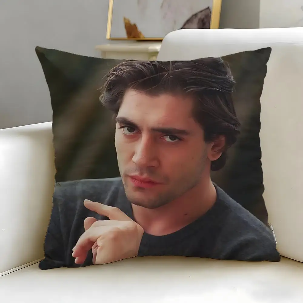 Celebrity Javier Bardem Cushion Cover Soft & Easy-Wash Pillow Case – Versatile for Couch, Bed, Travel and Office