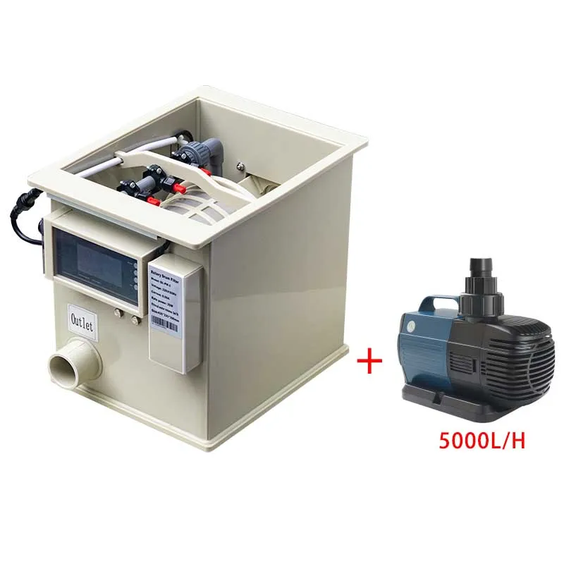 

Wholesale Small Aquaculture Fish Pond Filters 5 M3/h Koi Pond Filters With Pump Home Use Small Mini Rotary Drum Filter