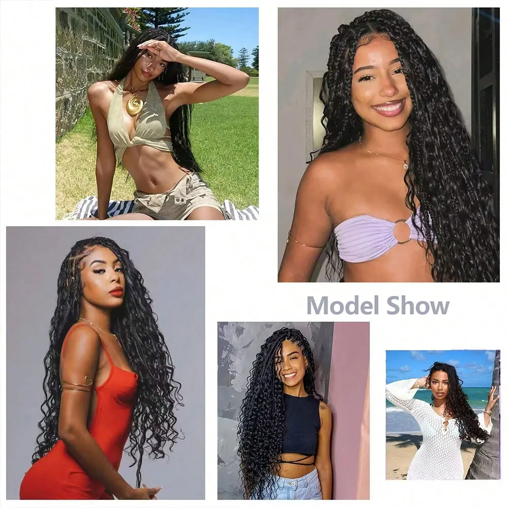 2 Bundles Bulk Human Hair Braiding Hair Boho 14 28 Inch 110G Brazilian Virgin Deep Wave Bulk Human Hair For Braiding Extensions