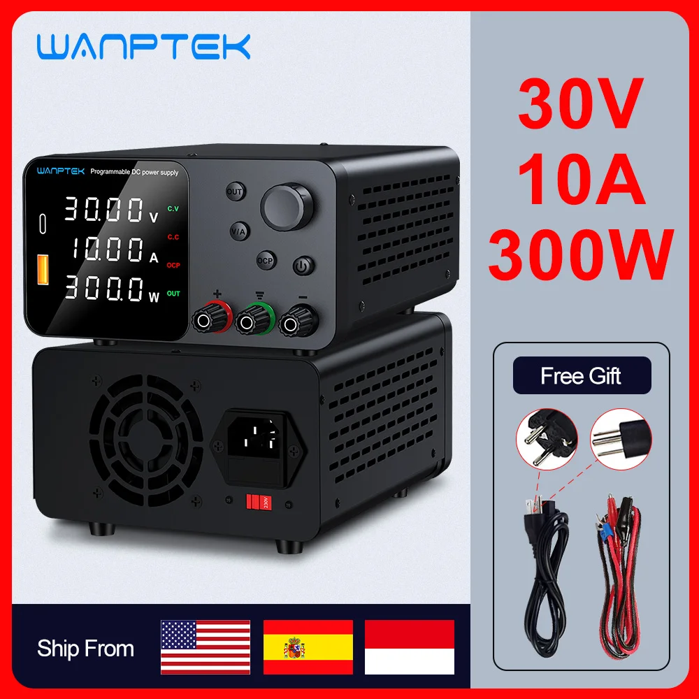 Wanptek Verstelbare DC Voeding 30V 10A LED Lab Bench Stroombron Gestabiliseerde Schakelaar Voeding Spanningsregelaar 60V 5A