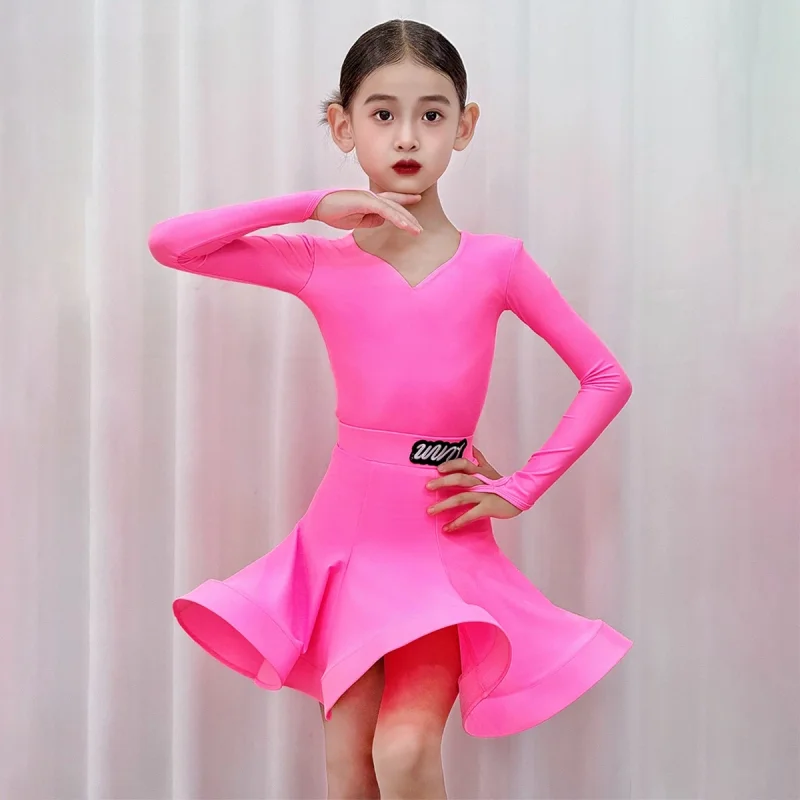 Latin Dance Competition Dress Children's Latin Performance Uniforms Children's High-end Latin Dance Art Test Competition Suit