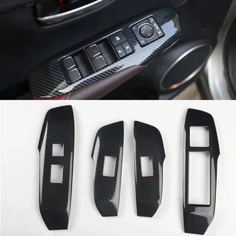 4PCS Car Window Switch Panel Adjust Cover Trim Stickers Window Button Decoration Replacement For LEXUS NX 300H 200T LHD A