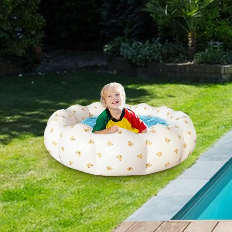 Toddler Pool Babies Pool Foldable Bathing Tub With Petal Shape Small Dip PVC Pool For Backyard Indoor Outdoor Use Sea Ball Dog