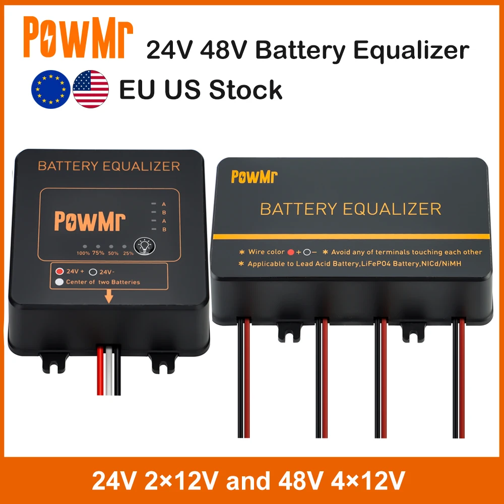 

EU US Stock 24V 2×12V and 48V 4×12V or 8×12V or more Battery Equalizer Voltage Balancer Bank Extend Battery Life 1 Year and More
