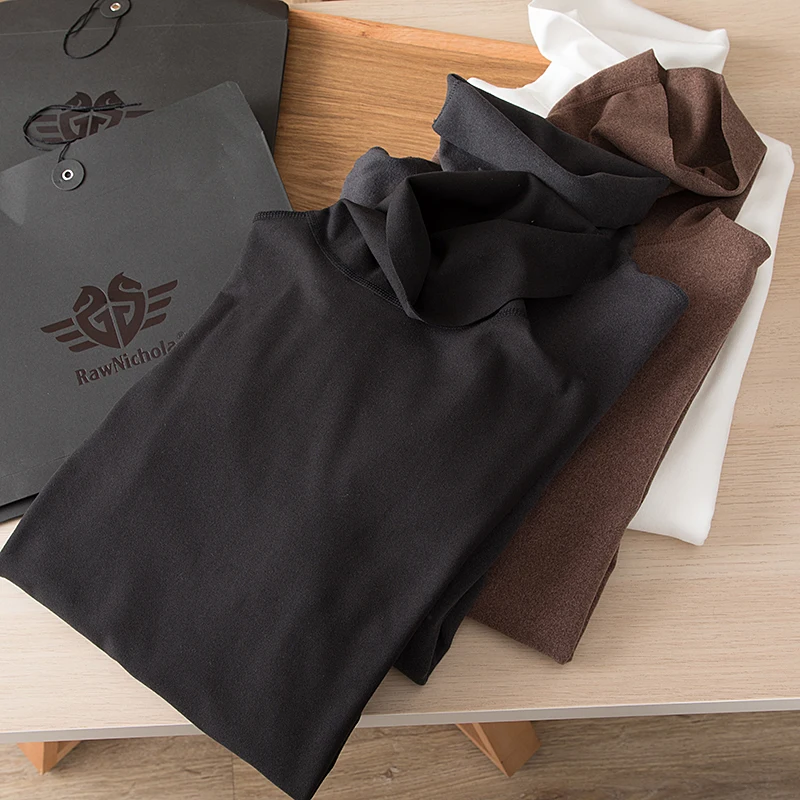 

Двусторонний немецкий вельветовый свитер с высоким воротником и длинными рукавами, 280 г, мужской, универсальный, однотонный, модный вязаный свитер