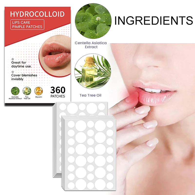 360Pcs Mouth Blister Patch Cold Sore Lip Blister Patch Cold Sore Healing Hydrocolloid Lip Care Stickers Mouth Blister Patch'