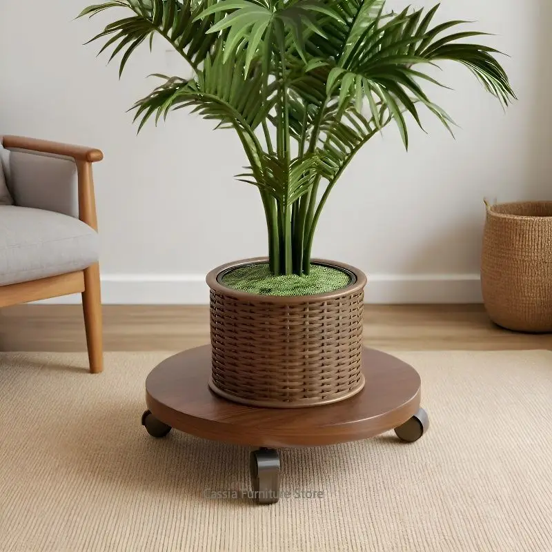 Metal Plant Tray with Wheels, Movable Rolling Caster Base for Heavy Planters, Durable Rustproof Stand for Indoor Outdoor