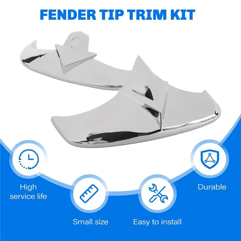 A85E-Chrome Trim Kit For FLSTS Front Rear Fender Tips- Heritage Springer Style