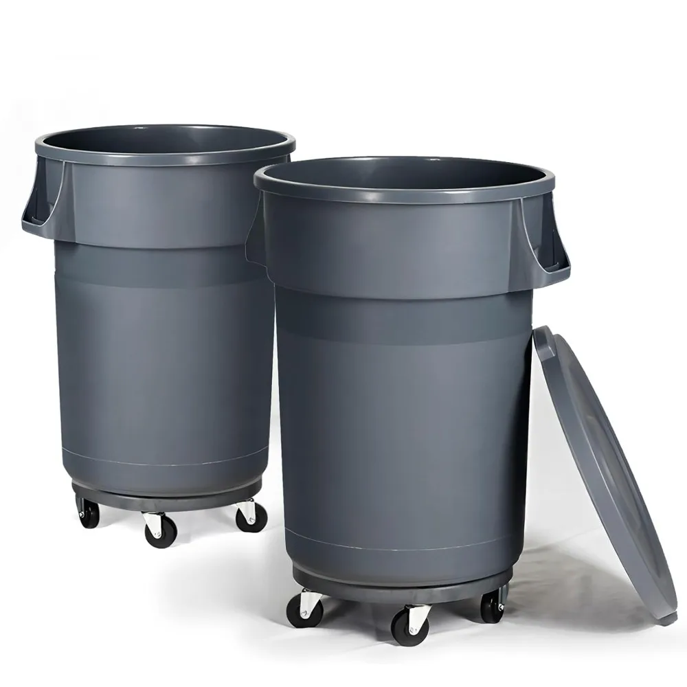 

Outdoor Trash Can with Lid and Wheels, Commercial Trash Cans Suitable for Restaurants, Kitchens