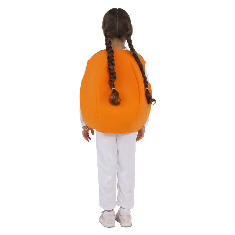 Disfraz divertido de calabaza para niños y niñas, ropa de actuación de escenario de dibujos animados con bolsillo de caramelo para Halloween