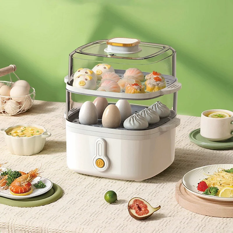 

300W Egg Cooker Multi-layer Electric Steamer Multifunctional Breakfast Machine Auto Power Off Steaming Vegetable Steamer 220V