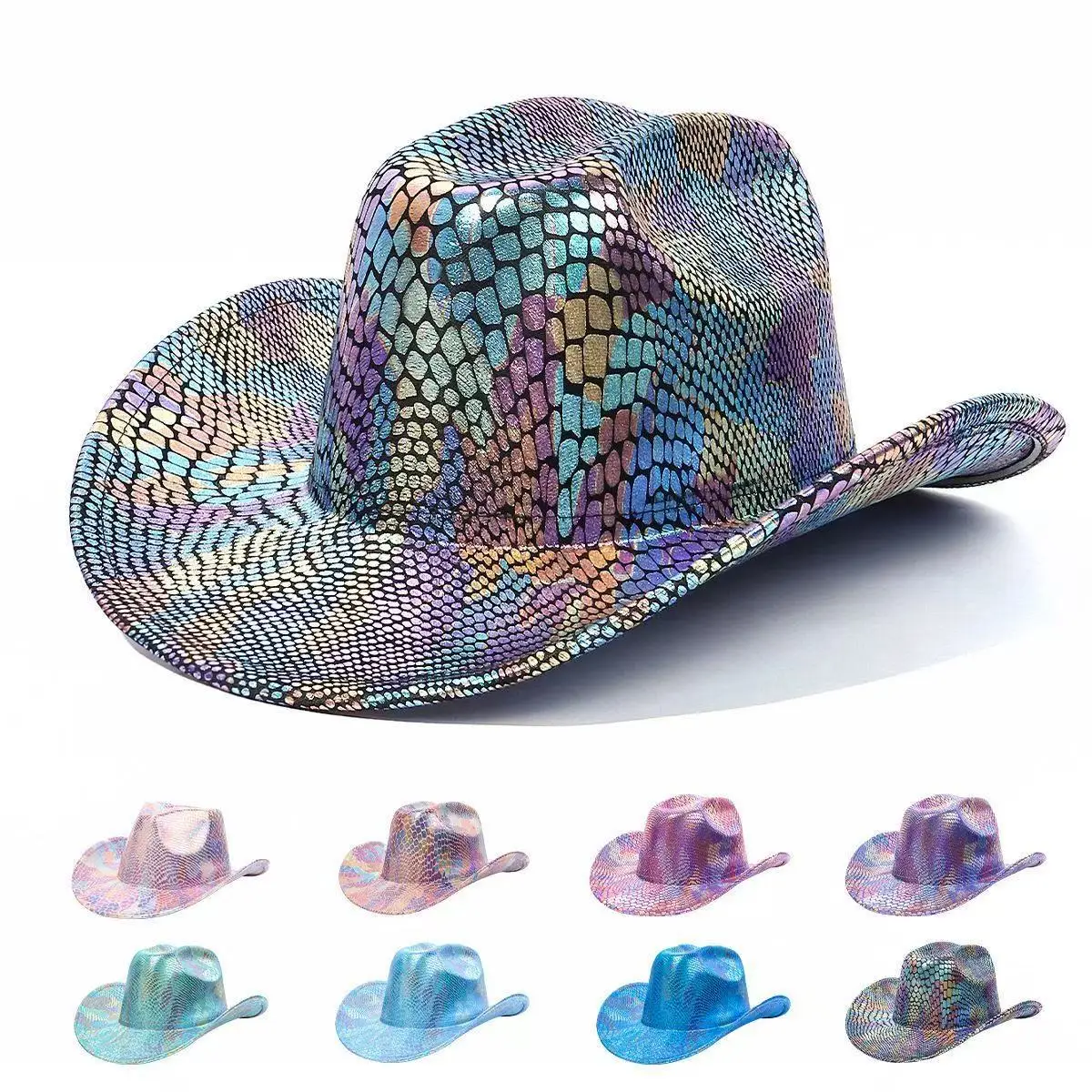 HongLuan Luxury Bohemia Top Hats, Snake Skin Pattern Cowboy Hat Rhinestone Woman, Cowboy Accessories & Caps for Man Original