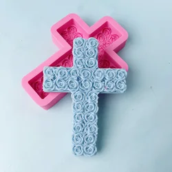Rose Cross Candle Mold Valentine's Day Gift idea Rose Silicone Mold Home Decor Wedding Gift