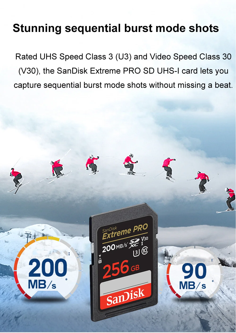 SanDisk Ultra/Extreme PRO UHS-I Karte 32GB 64GB 128GB 256GB SD-Karte C10 Flash-Speicherkarte SD U3 4K V30 Karten für Kamera – Detail 3
