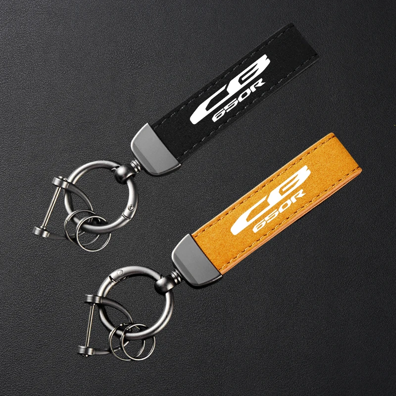 

FOR HONDA CB650R CB 650R 2018-2025 Accessories High-Grade Leather Suede Keychain Motorcycle Keyring