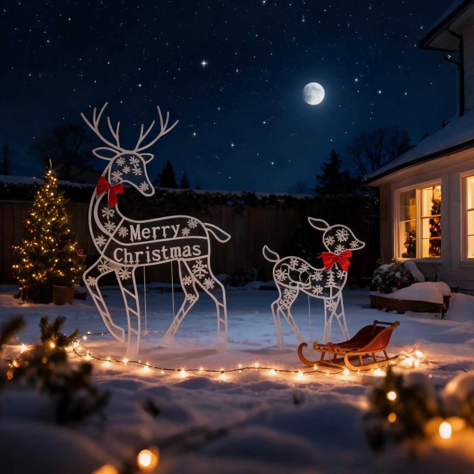 

Christmas Reindeer Outdoor Holiday Backyard Decorations Standing Deer Garden Ornaments For Homeowners Party Planners