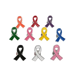 10 Pcs Enamel Lapel Pin Prevention and Awareness Ribbon Brooch Jewelry Badges Breast Cancers Awareness Lapel Pin
