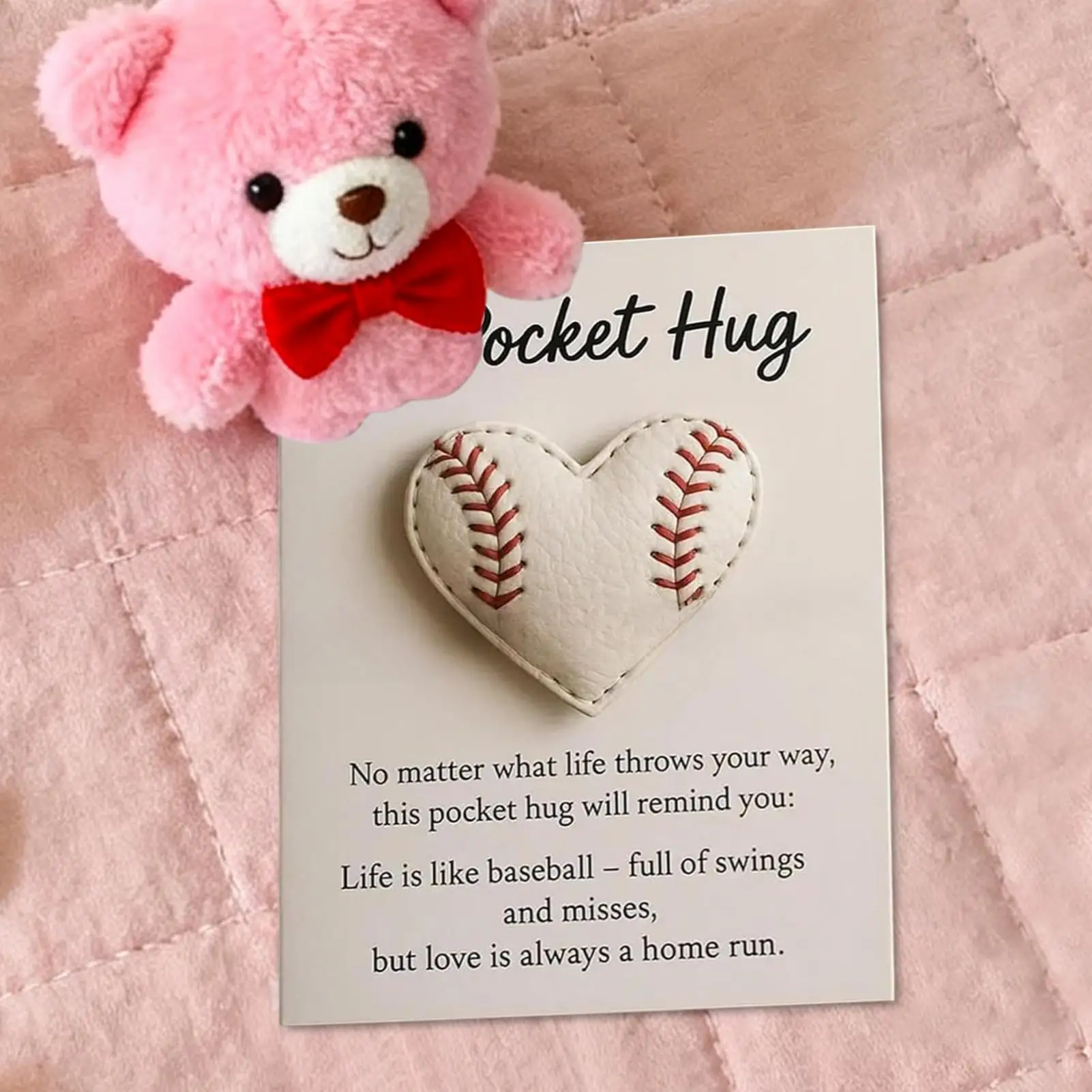 Pocket Softball Carte motivazionali di incoraggiamento di softball a forma di cuore per uomini fidanzati donne collezionisti di Natale amico adulti