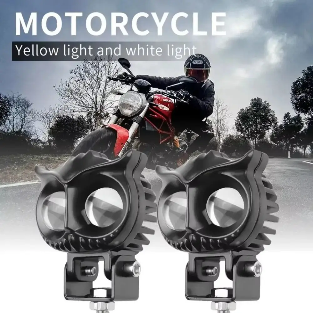 

Owl Shape Motorcycle Spotlights Hi Lo Beam Projector Lens 4 Modes Headlight Dual Running Lights Color White Yellow Led Fog Lamp