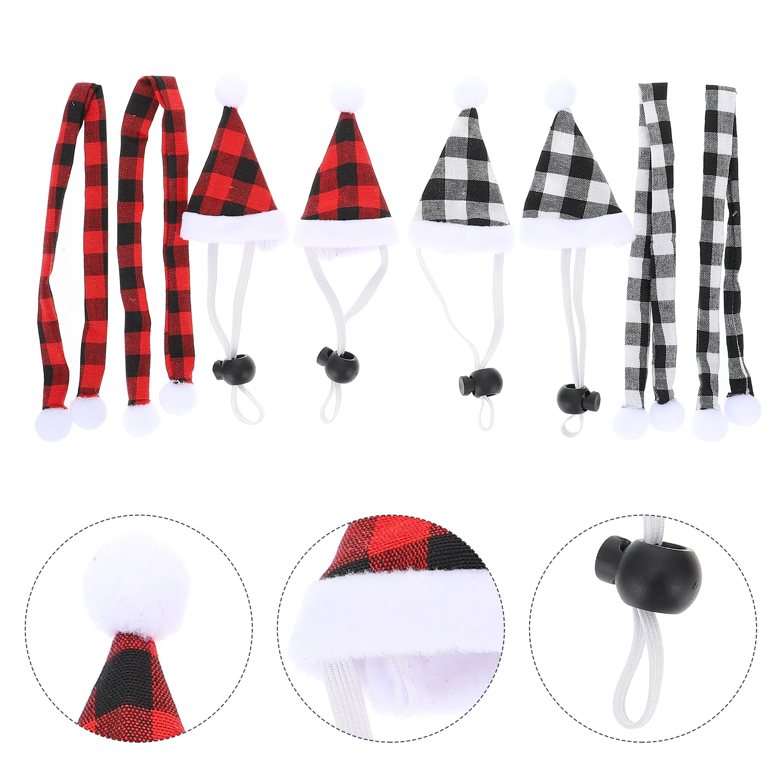 

4 Sets Pet Hat Scarf Christmas Accessory Cartoon Headwear for Small Animal Hamster Costume Holiday Hats Cloth Dress up