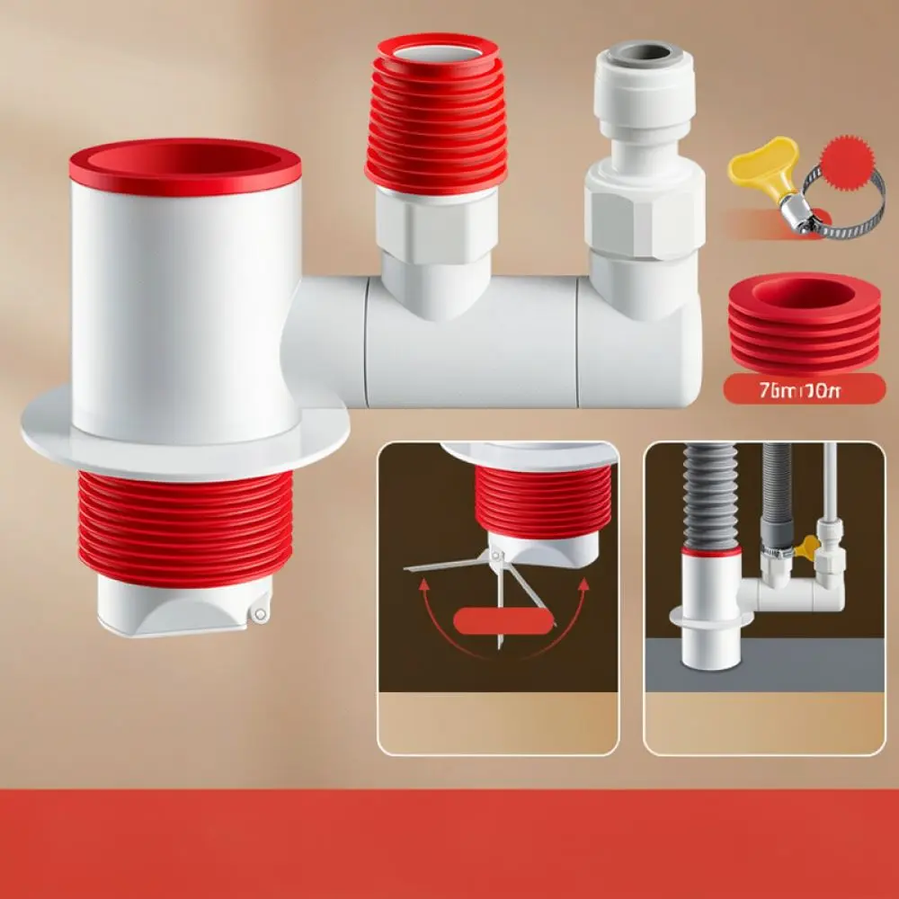 Washing Machine Drain Splitter Sink Sewer Pipe Adapter Anti Odor Sealing Fitting Multi Purpose Plumbing Tool