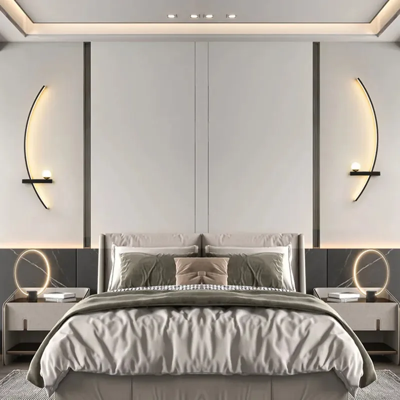 Modern LED Wall lamp Left Right Models Moon For Living Room Background Wall Bedroom Hallway Interior Decorative Lighting Fixture