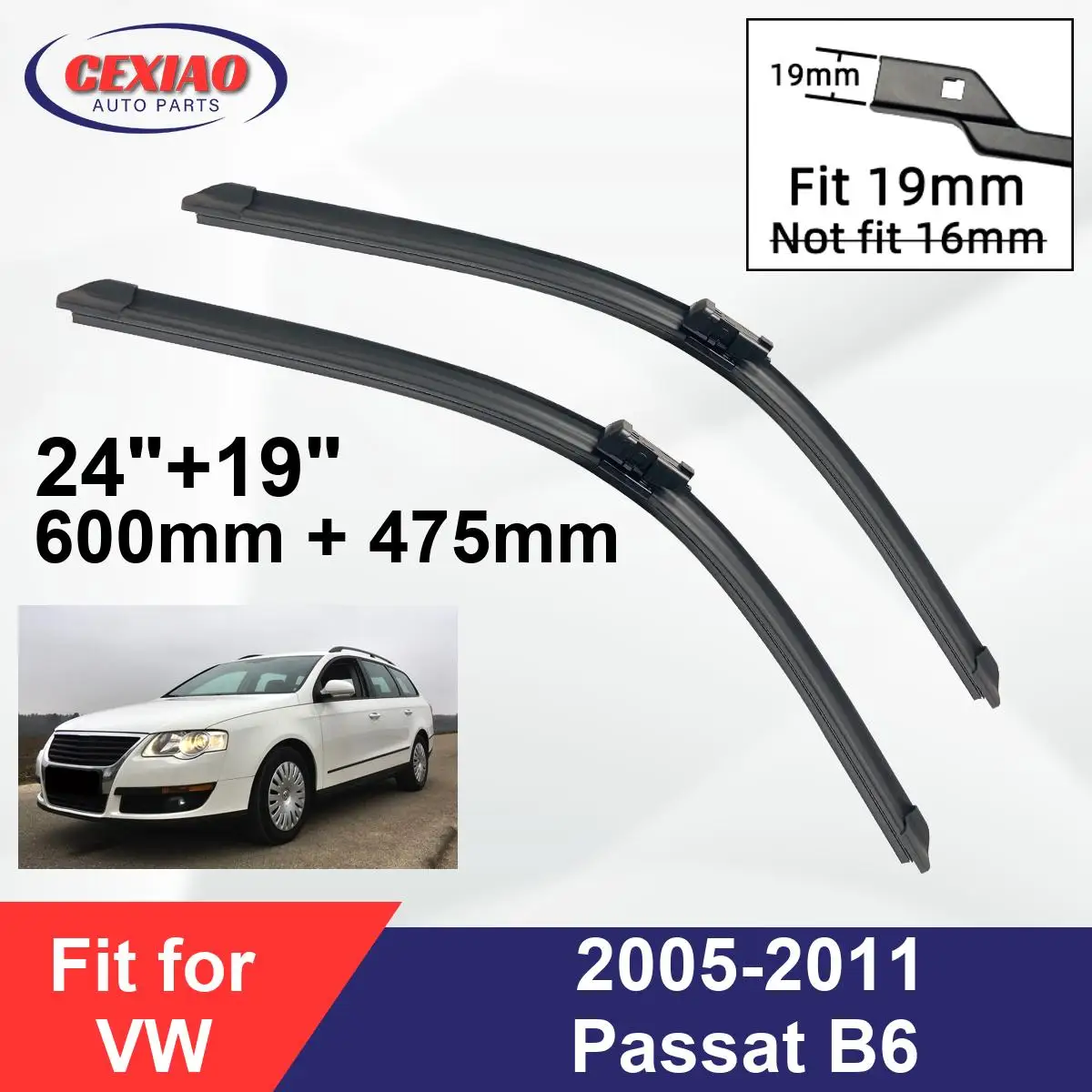 

Щетки стеклоочистителя передние бескаркасные для VW Passat B6 2005-2011