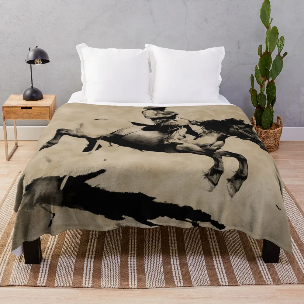 

Bronco Rider - Rodeo Cowboy Throw Blanket All Season Soft Lightweight Blanket for Home