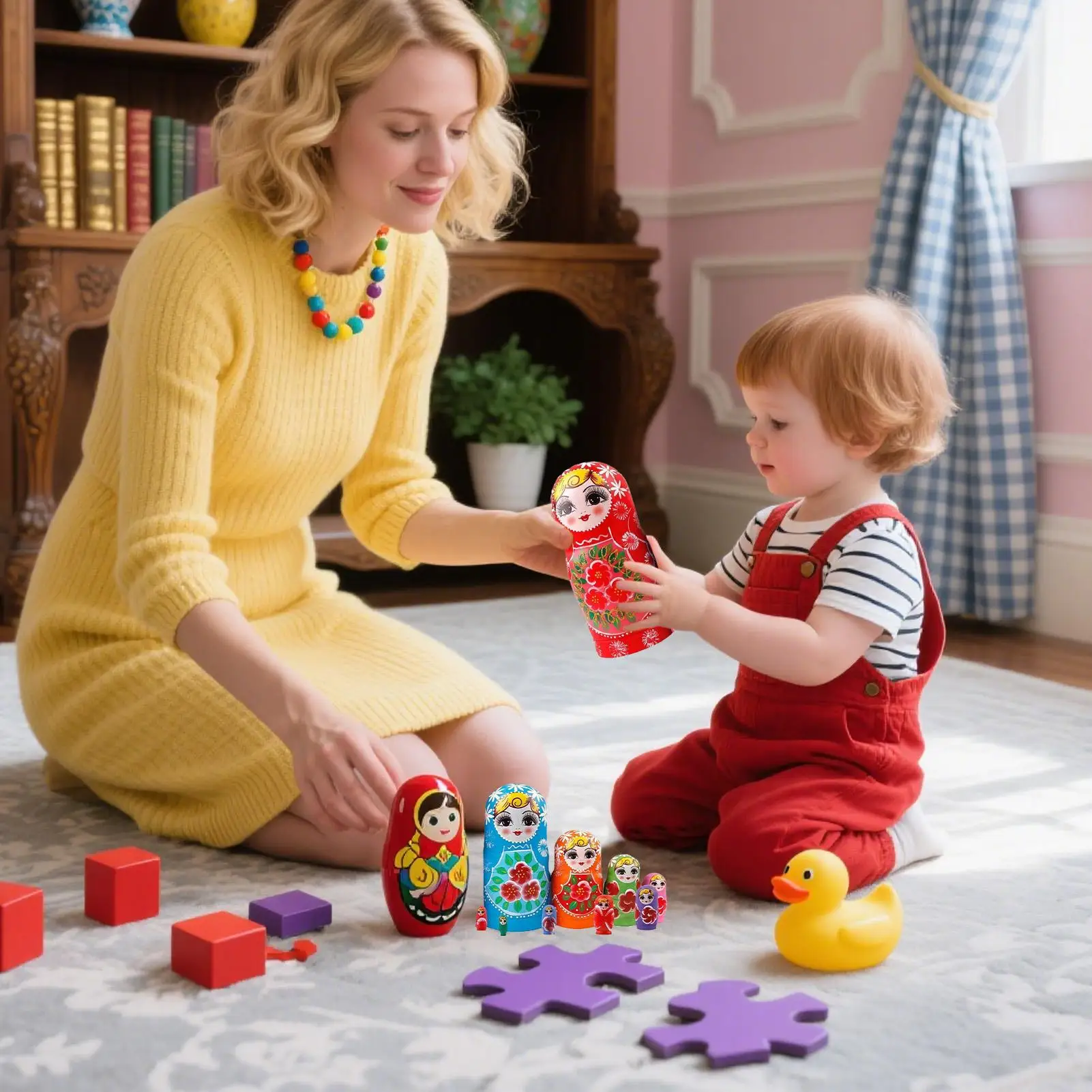 Poupées russes 10 pièces jouets éducatifs en bois poupées gigognes russes jouets empilables pour l'apprentissage éducation divertissement garçons