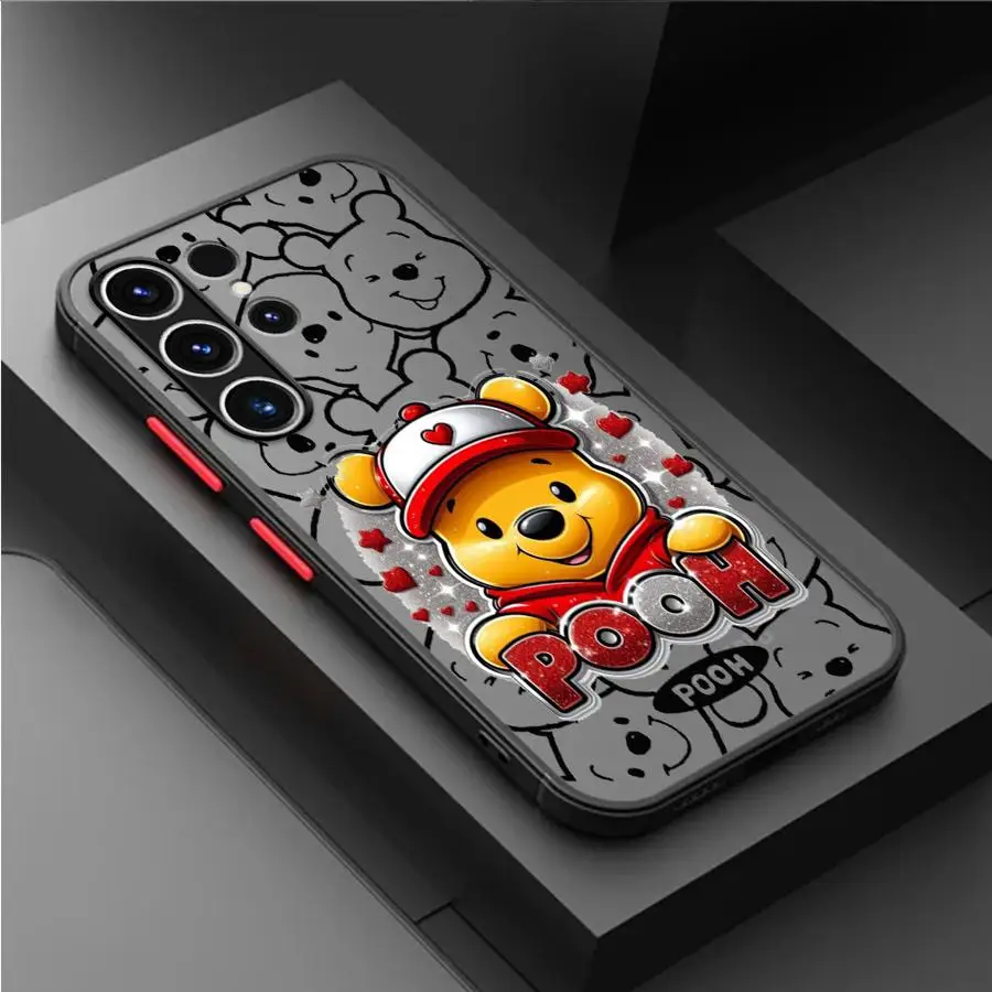 Disney Winnie The Pooh Cute Matte Case For Samsung Galaxy S24 S22 S23 Plus S20 S21 FE S10 Note 20 Ultra 10 Lite Phone Fundas