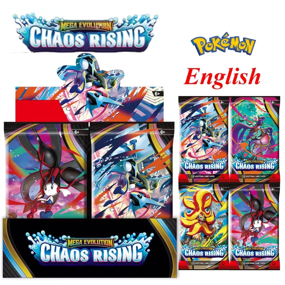 10-360PCS-PokémonCards Chaos Rising Booster Box English TCG 151 Scarlet Violet Prismatic Evolutions Collectible Trading Card