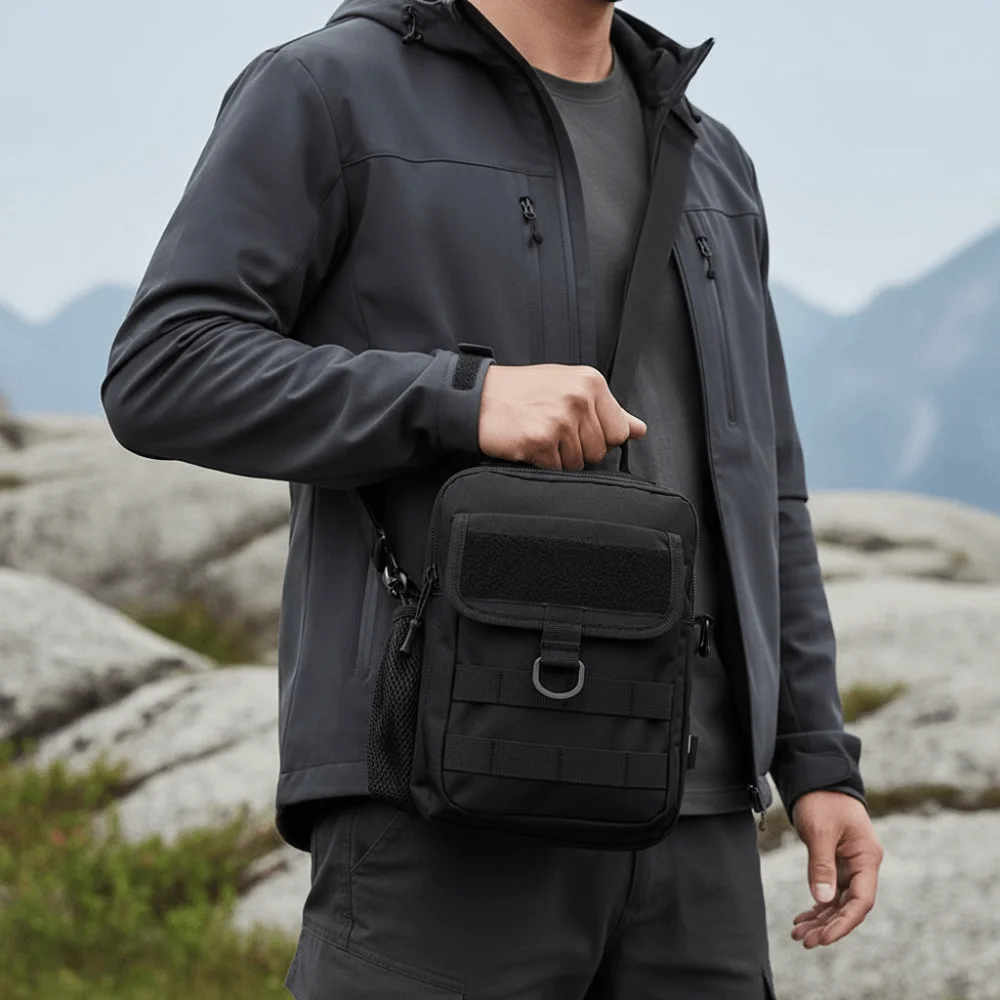 Large Capacity Nylon Chest Bag Wear-Resistant Minimalist Men's Multi-functional Sports Satchel Multi Functional Adjustable Strap