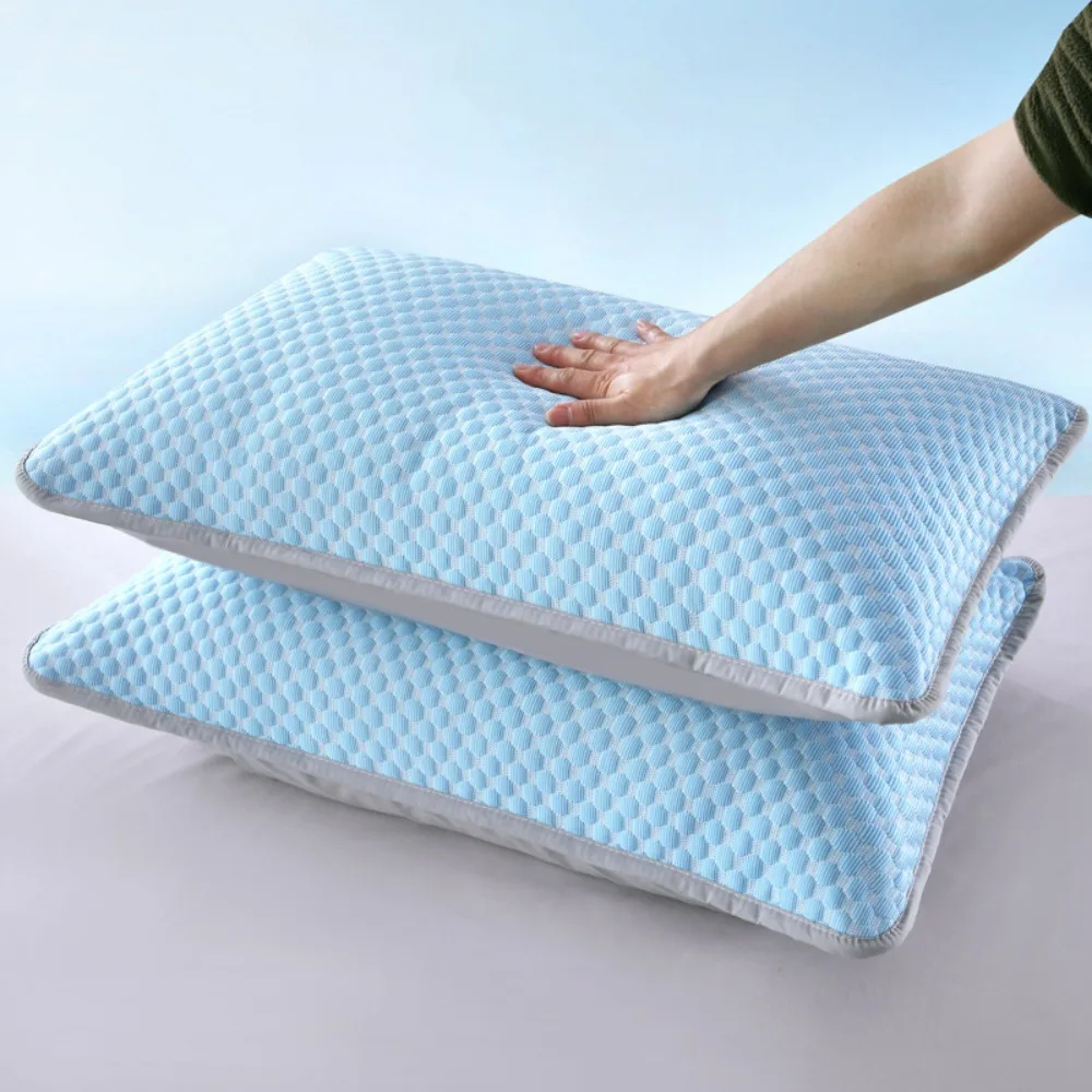 2 Pcs Breathable Cool Ice Bean Pillowcase Washable Bump Design Summer Pillowcover Solid Color Skin-friendly Pillow Protecter
