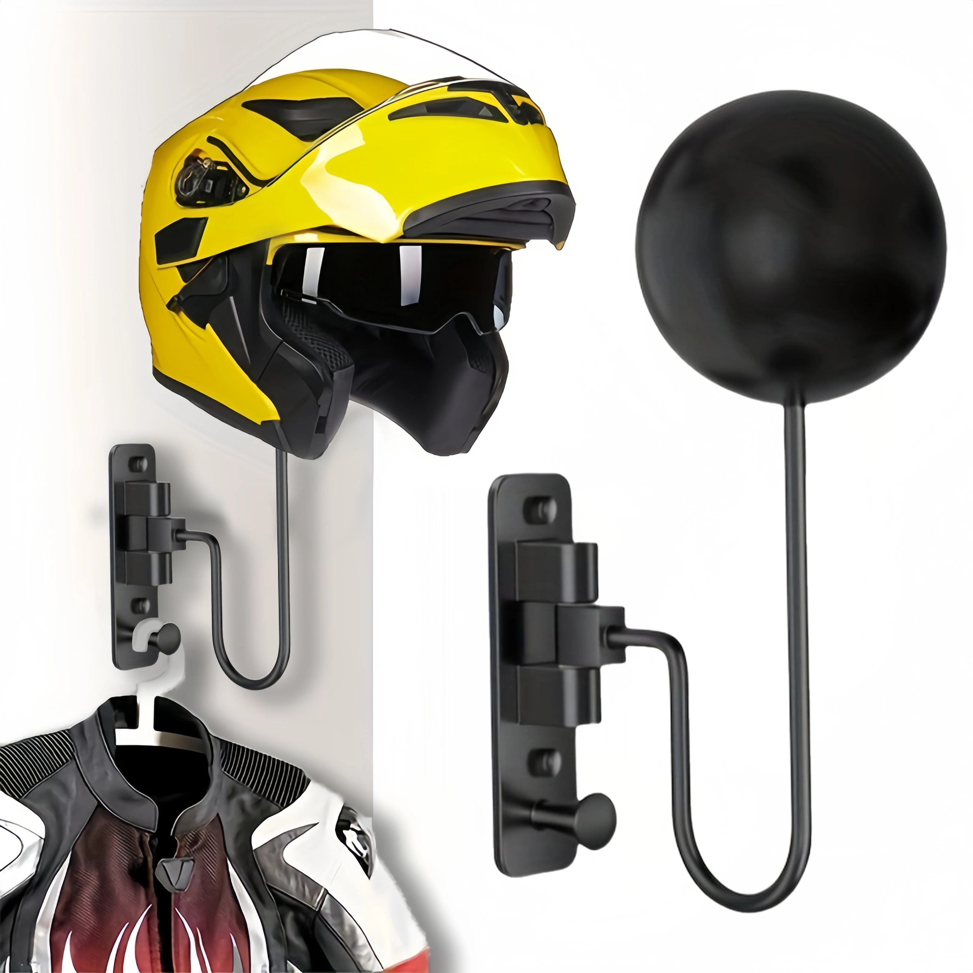 

Helmet Hanger Wall Mount 180°Swivel Helmet Holder For Motorcycle Football And Baseball Helmets Shelf Sports Gear Storage Rack