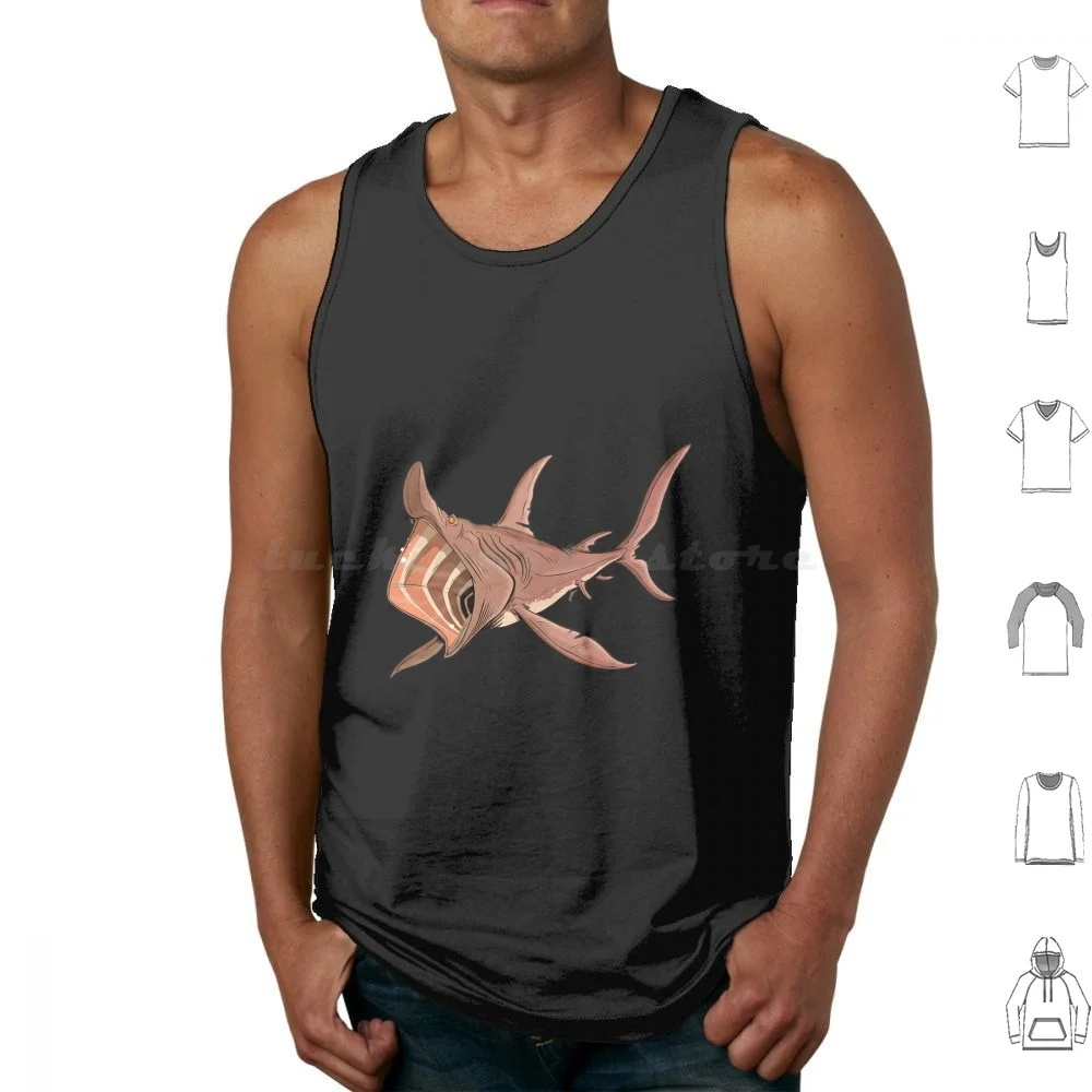 Shark Tank Tops Vest Sleeveless Wobbegong Shark Whale Shark Fish Animal Basking Shark Ocean Thresher Shark Hammerhead Shark