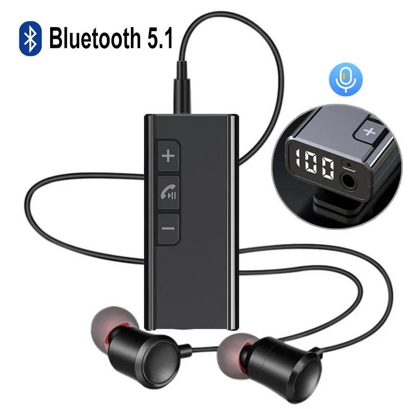 Bluetooth 5.1 Receiver 3.5mm AUX Adapter TF Player for Car Headphone Speaker Music Wireless Bluetooth 3.5 Jack Audio Receiver