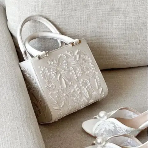 

Pearl Mini Duffel HandBag, Women's Crossbody Bag with Chains, Fashionable Small Tote Bag Ladies Luxury Designer Bags