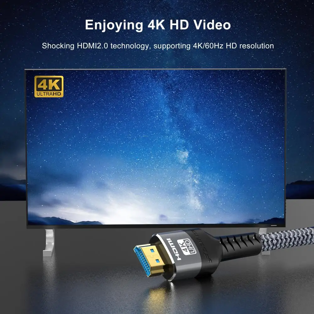 HDMI Cable 4K HDMI-Compatible 2.0 Cable 8K 60Hz 4K 120Hz 2K 144Hz 48Gbps HDTV Splitter Switcher for Monitor TV Box Projector 3m