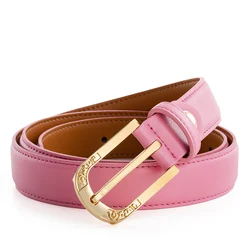 Pierre Cardin Women Genuine Leather Belts for Women belt Women's needle buckle waistband Pink