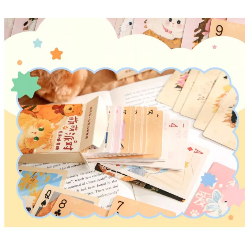 

Cute Pet Cat Dog Cat Playing Cards Cute Cartoon Poker Board Game Team Game Birthday Party Entertainment Tool Playing Cards