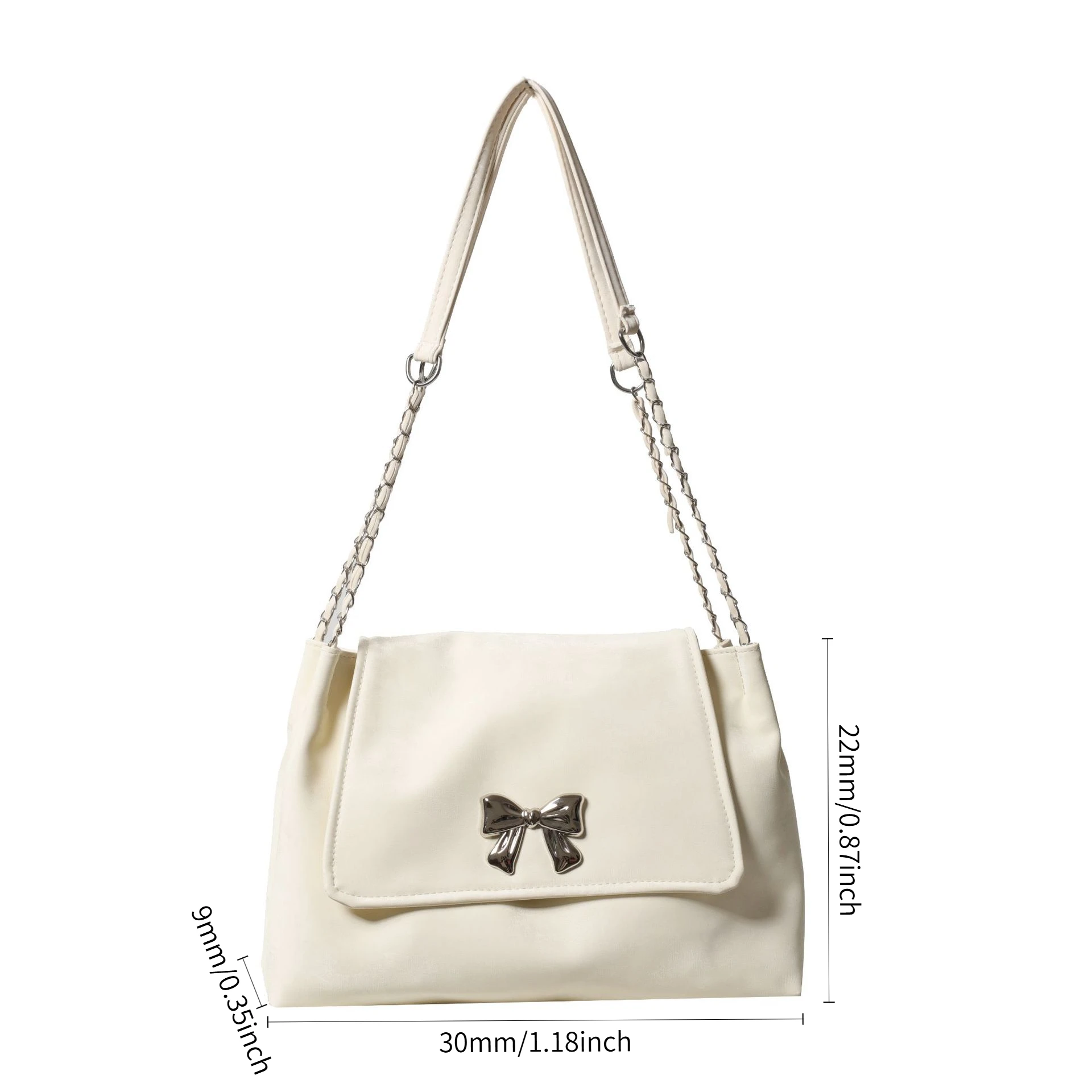 Elegant Bow Chain Ladies Handbag 2025New Hundred Fashion Casual Single Shoulder Crossbody Bag Office Commuter Large Capacity Bag