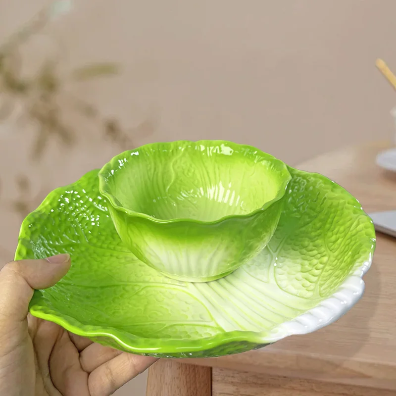 

Креативная миска для риса с надписью «Капуста», набор подглазурной посуды Cerc для домашнего использования и обеденной посуды с горячим горшком, соленый ворс, см...