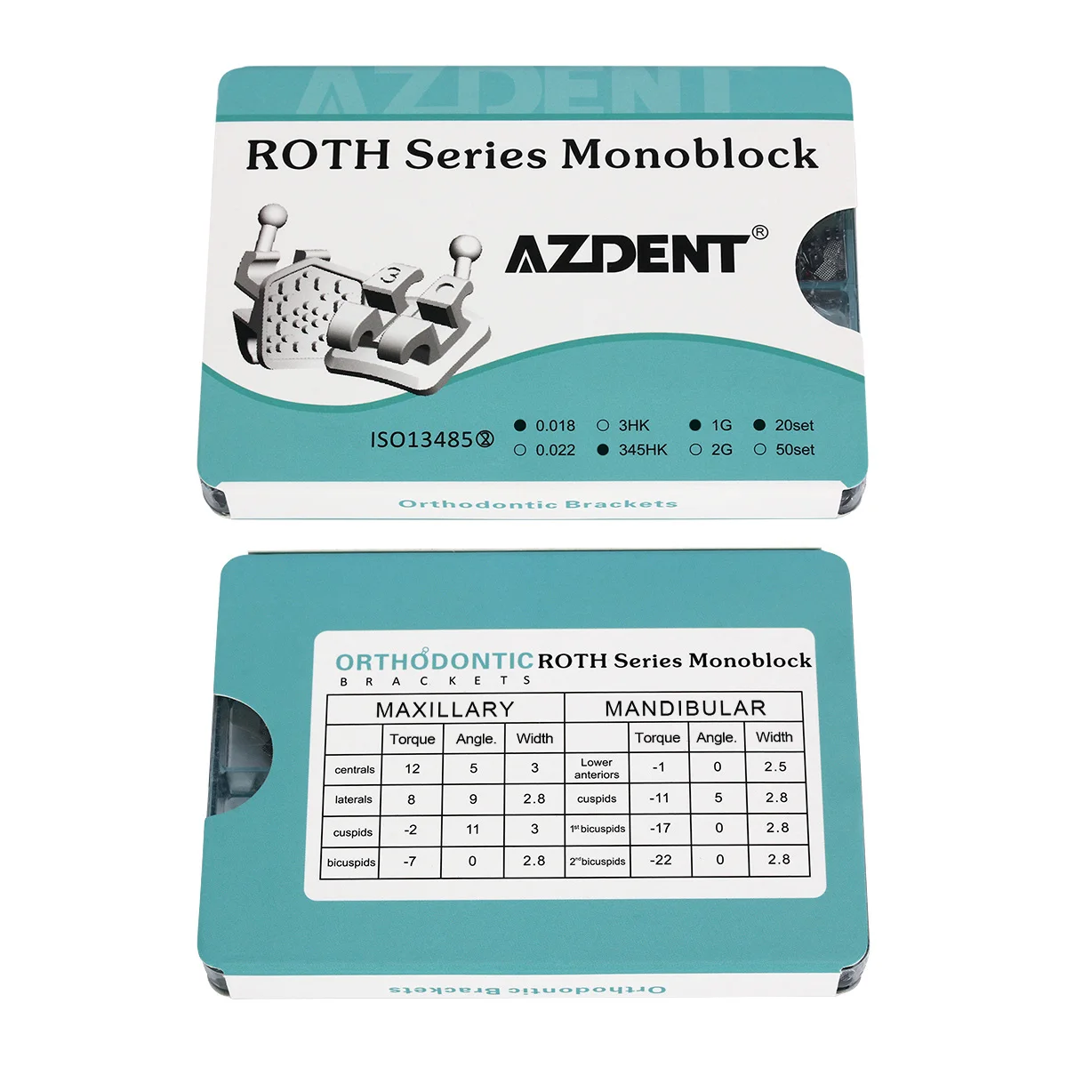 400 teile/schachtel AZDENT Dental Halterung Kieferorthopädische Zahnspangen MIM Monoblock Mini Roth 0,022/0,018 Haken 3 4 5 Zahnmedizin – Detail 9