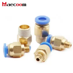 5pcs Pneumatic Connectors For 3D Printers Parts bowden Quick Jointer coupler 1.75/3mm Pipe pc4 m6 m10 fittings PTFE Tube 2/4mm