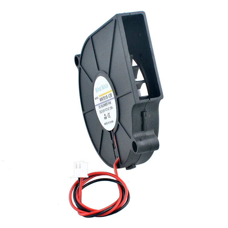WN7015-12B 7,5 cm 75mm 75x75x15mm DC12V 0.15A 3500rpm ventilador centrífugo de 2 pines con doble rodamiento de bolas ventilador de refrigeración para impresoras